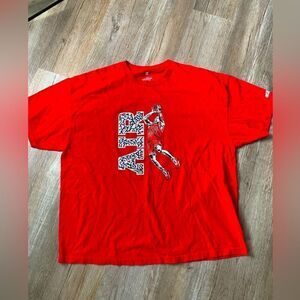 Snelos Air Jordan 23 Bulls Basketball Graphic T-shirt Red Black White Size 3XL